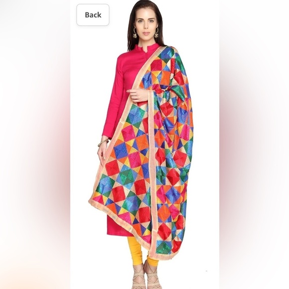 Accessories - Phulkari Indian traditional Punjabi dupatta
